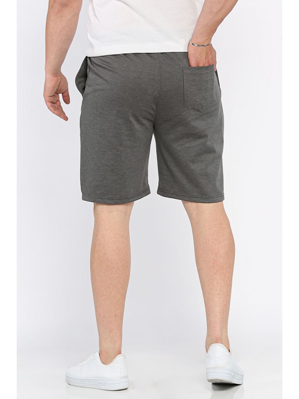 Antrasit Yazı Baskılı Erkek Şort-2