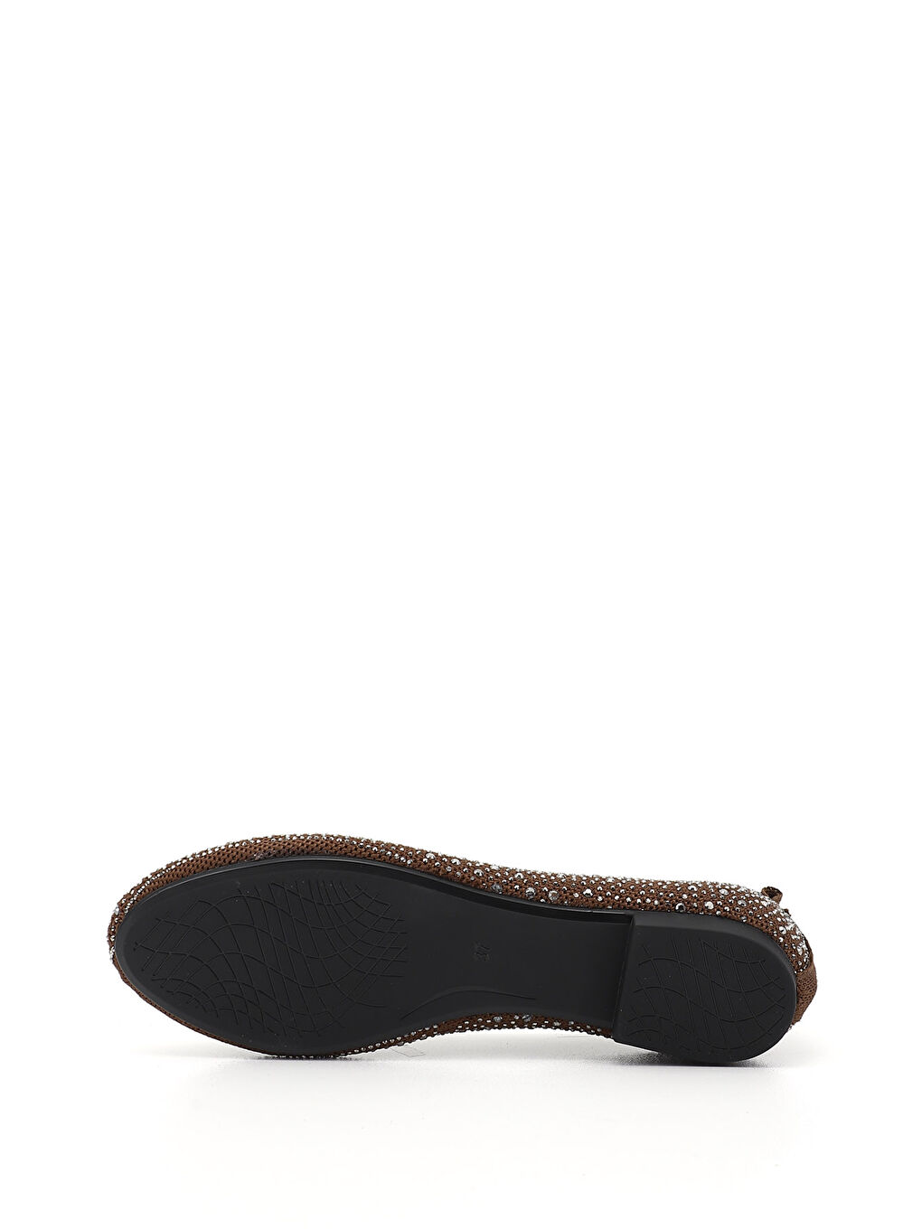 Kahverengi Kadın KAHVERENGİ Taşlı Küt Burunlu Babet-4