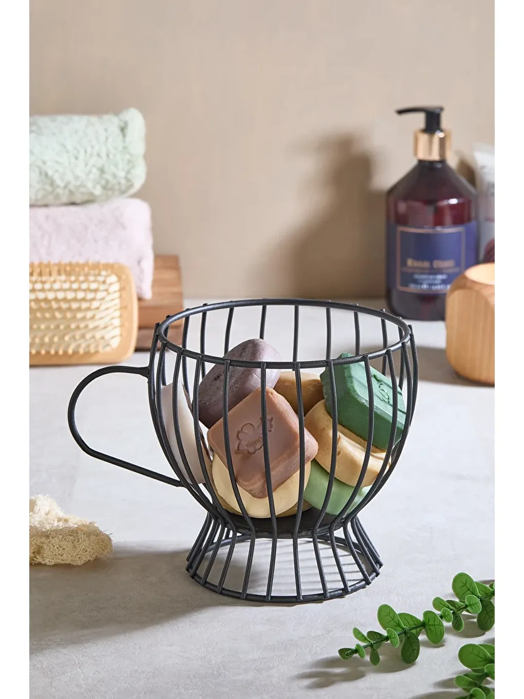 Siyah Çok Amaçlı Tel Mutfak, Banyo Organizeri – Kapsül Kahve & Meyve & Atıştırmalık Sepeti-1