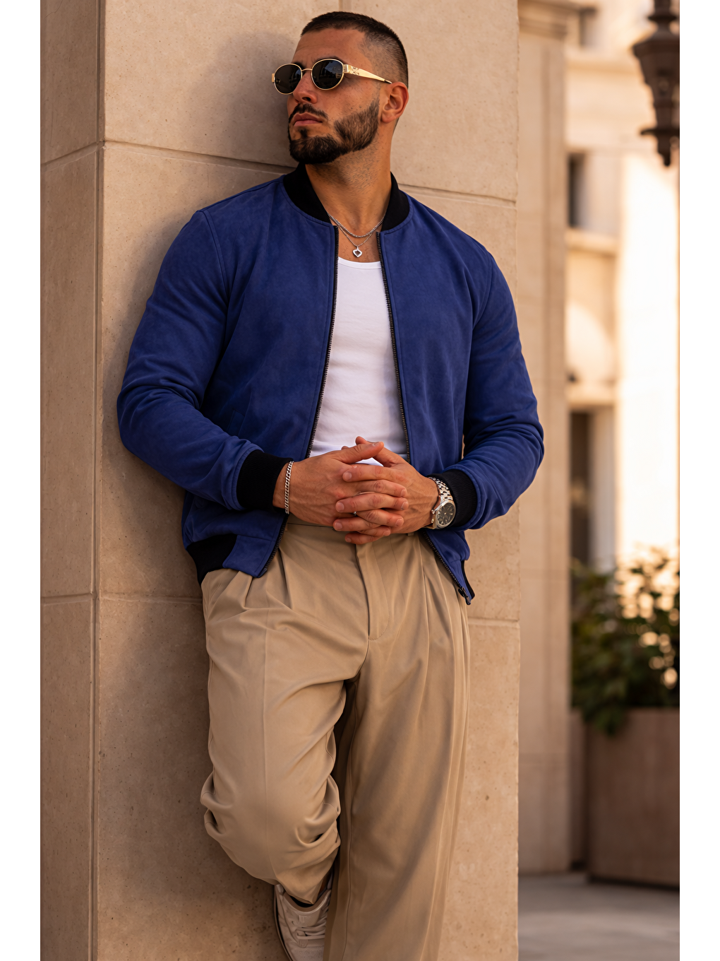 Erkek Trend Basic Günlük Premium Lacivert Nubuk Ceket-5