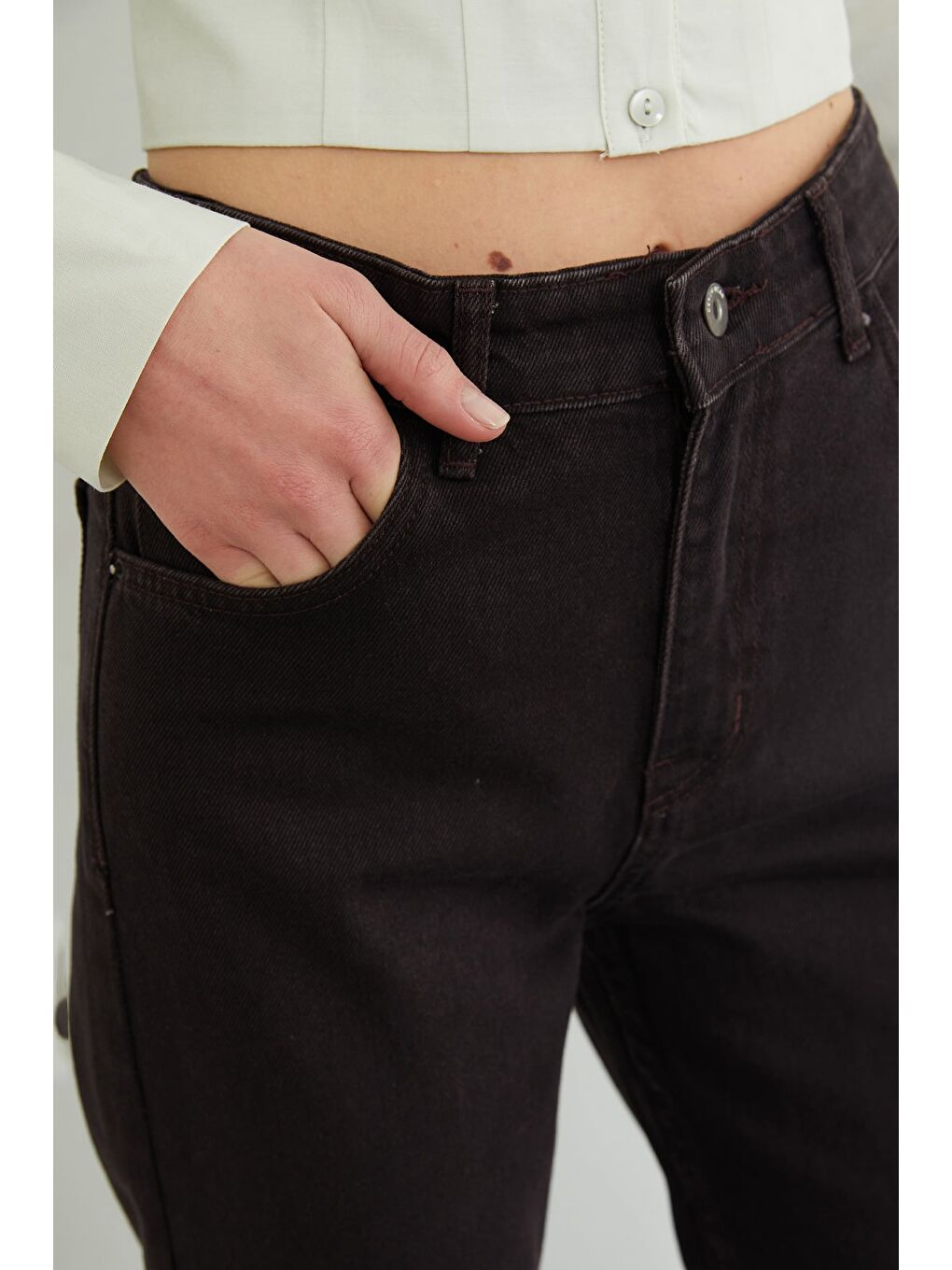 Yeşil Basic Korse Detaylı Crop Gömlek-4