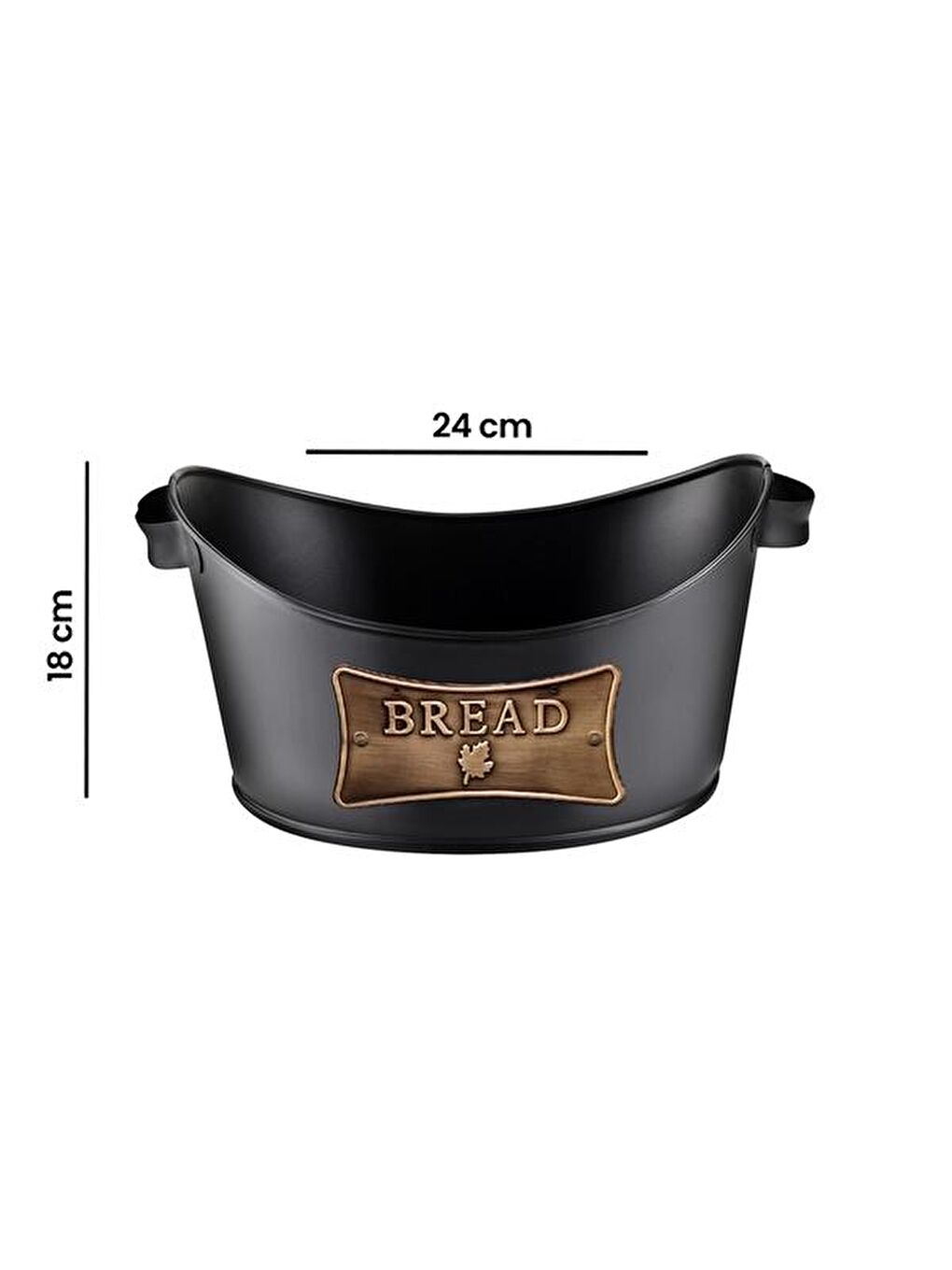 Metal Kayık Ekmeklik - Siyah-1