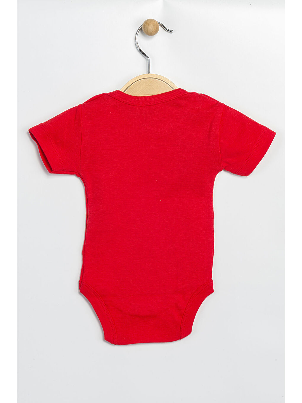 Kırmızı Erkek Kız Bebek Çıtçıtlı % 100 Pamuk Body & Zıbın-1