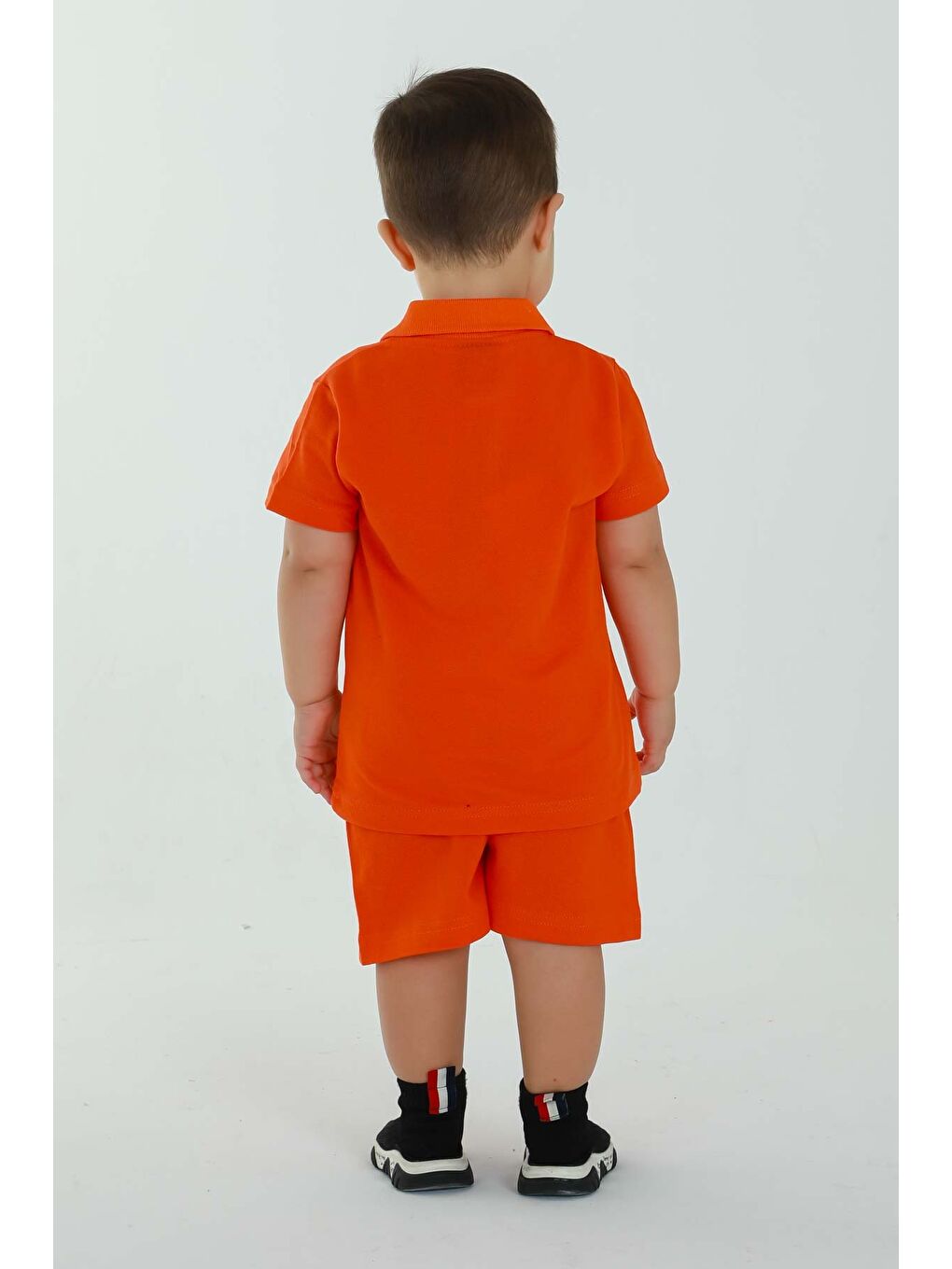 Turuncu POLO YAKA ERKEK ÇOCUK ALT ÜST ŞORTLU TAKIM-5