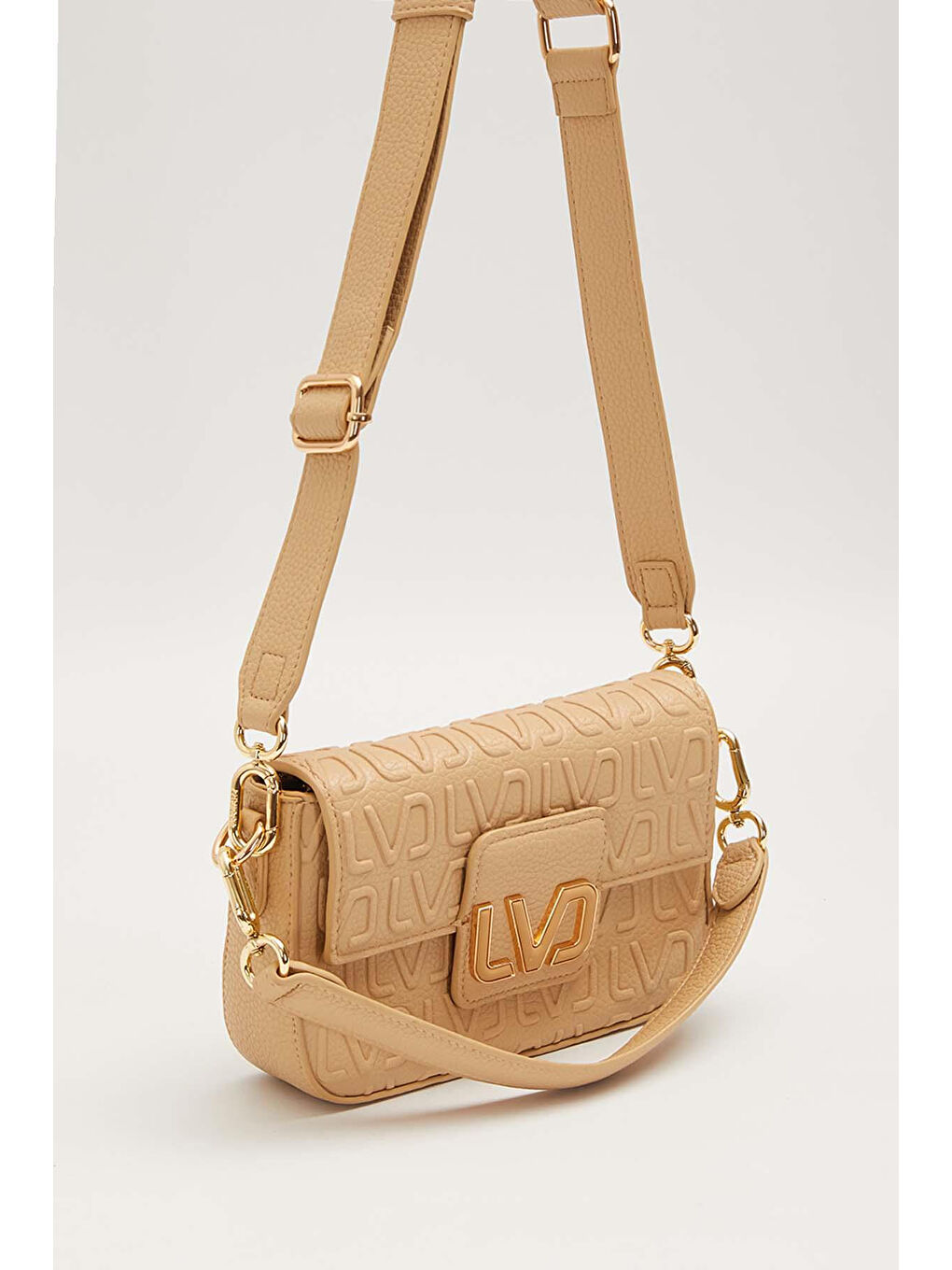 Bej Desenli Deri Askılı Premium Çanta 930627 Vizon-2