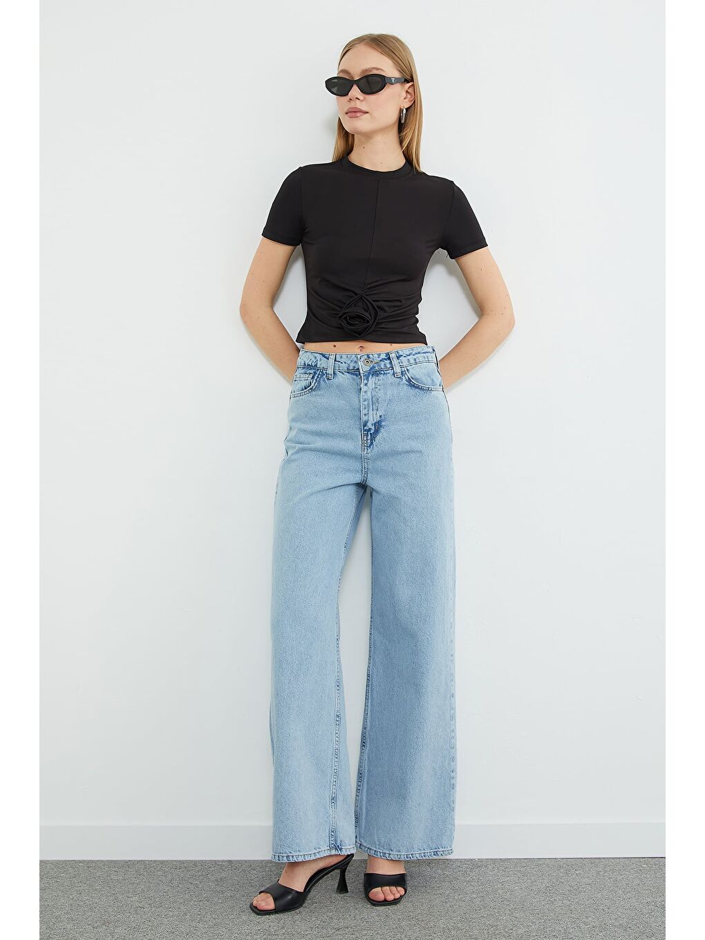 Mavi Fermuarlı Palazzo Jean-2