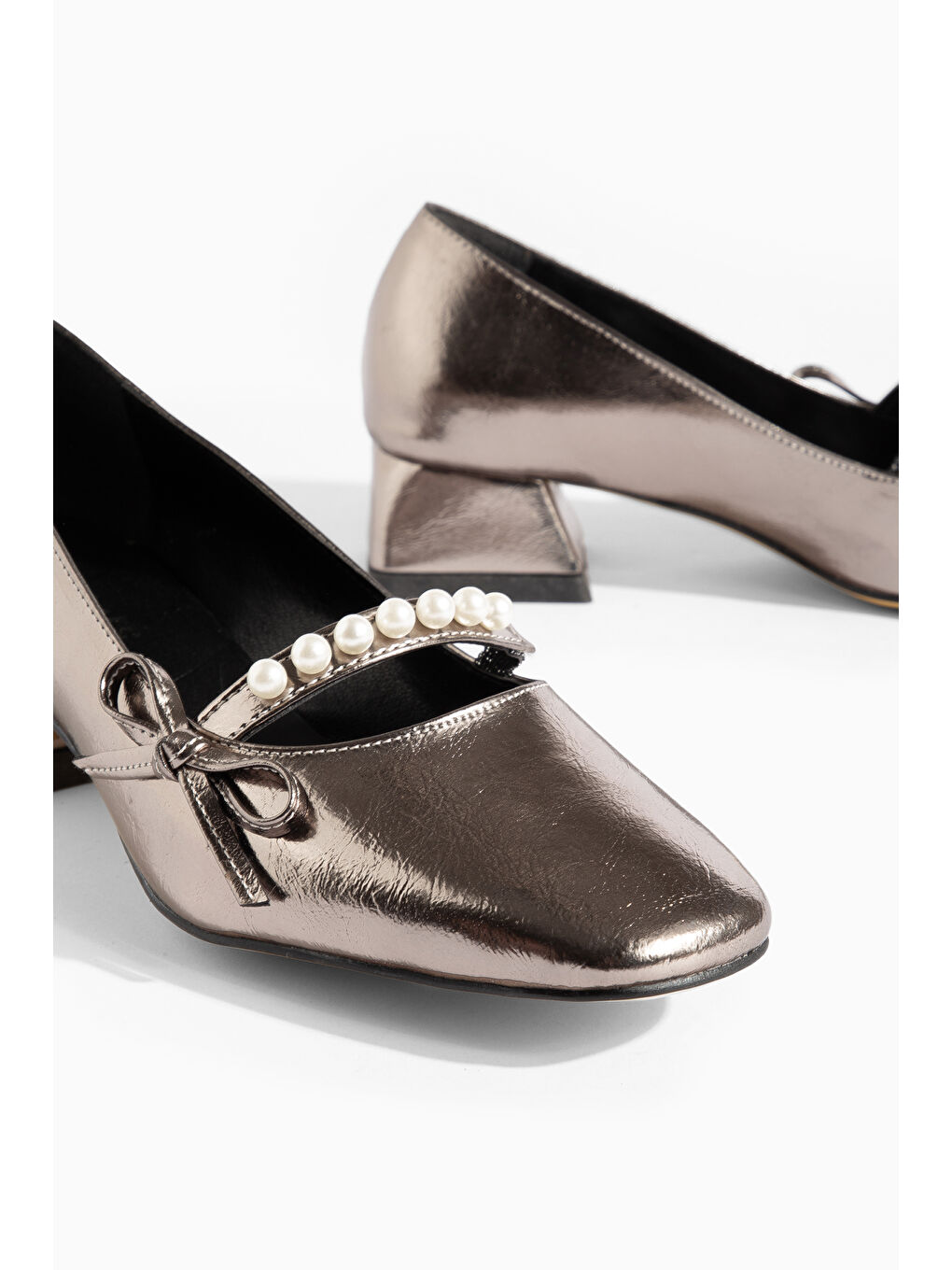 Gri D00104 Günlük Ortopedik Klasik Topuklu Kadın Ayakkabı-3