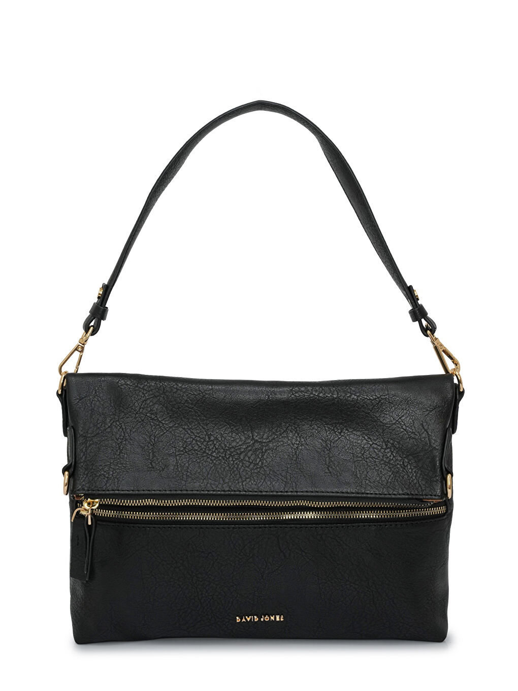 Siyah Kapaklı Fermuar Detaylı Çapraz Askılı Çanta DJ260-1