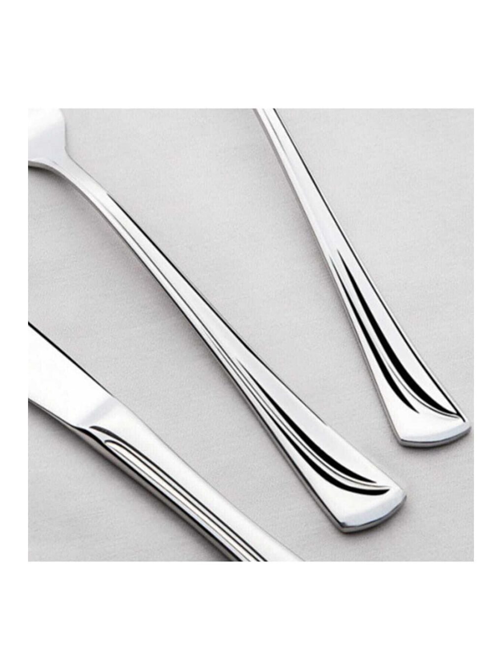 Gri Maksi Sade 12 Kişilik 72 Parça Kutulu Çatal Kaşık Bıçak Takımı-3