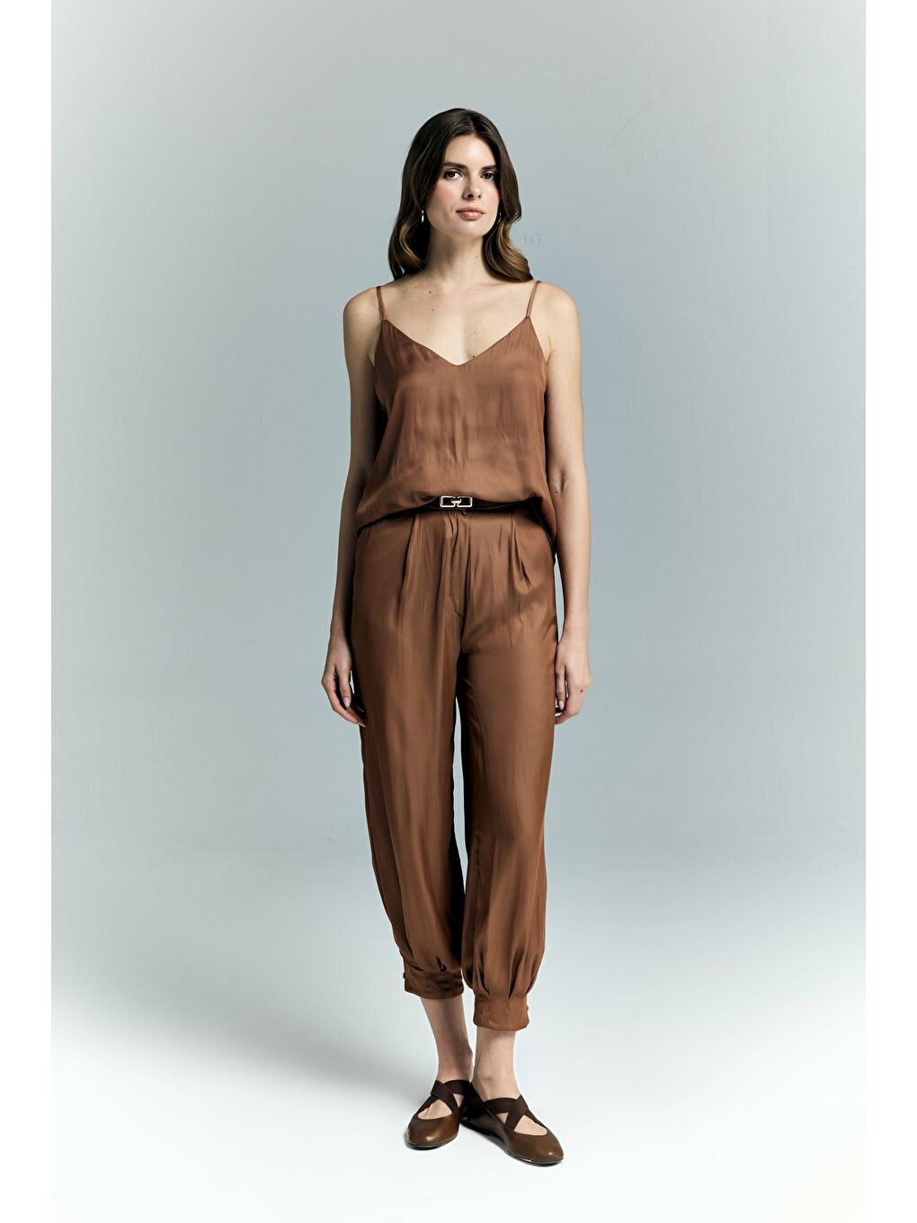 Kahverengi Tosca Pantolon - Tarçın-2