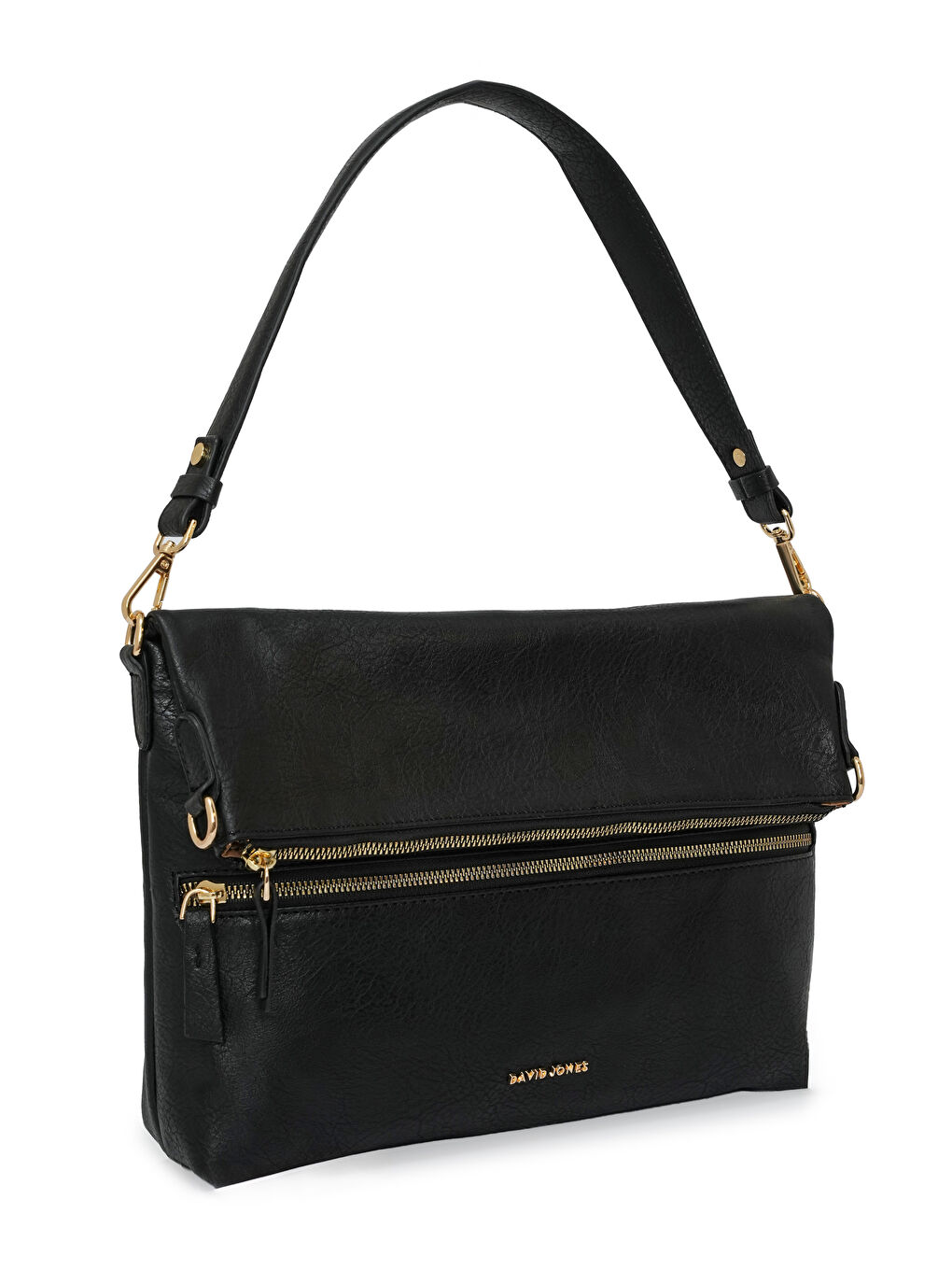 Siyah Kapaklı Fermuar Detaylı Çapraz Askılı Çanta DJ260-2