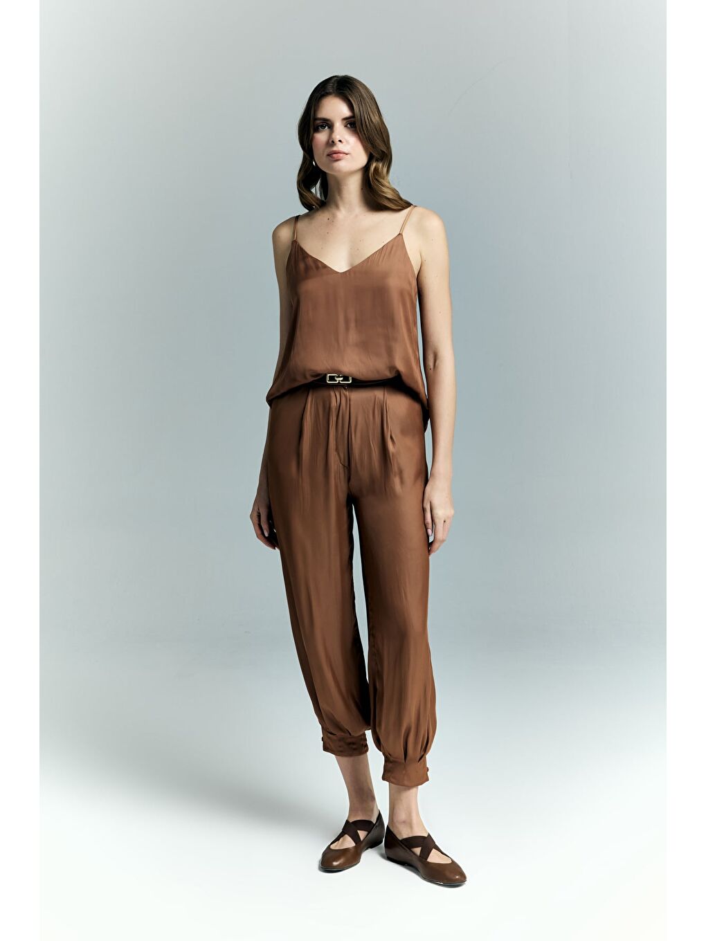 Kahverengi Tosca Pantolon - Tarçın-3