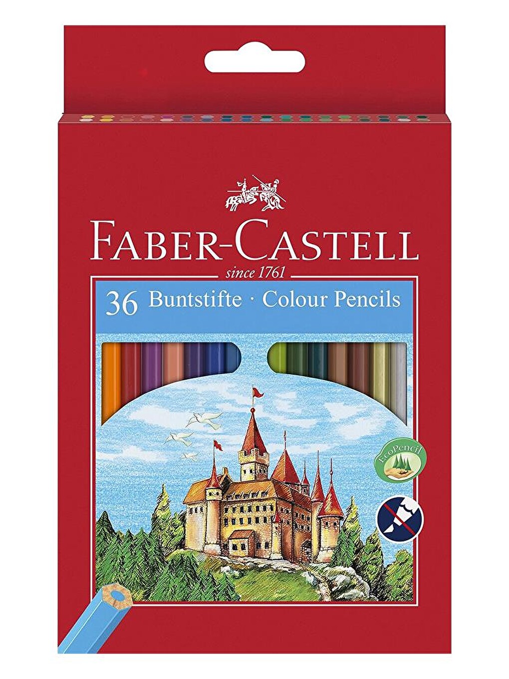 36 Lı Kuru Boya Kalemi Karton Kutu 1 Paket 36 Renk Faber Kuruboya Tam Boy Renkli Kalem