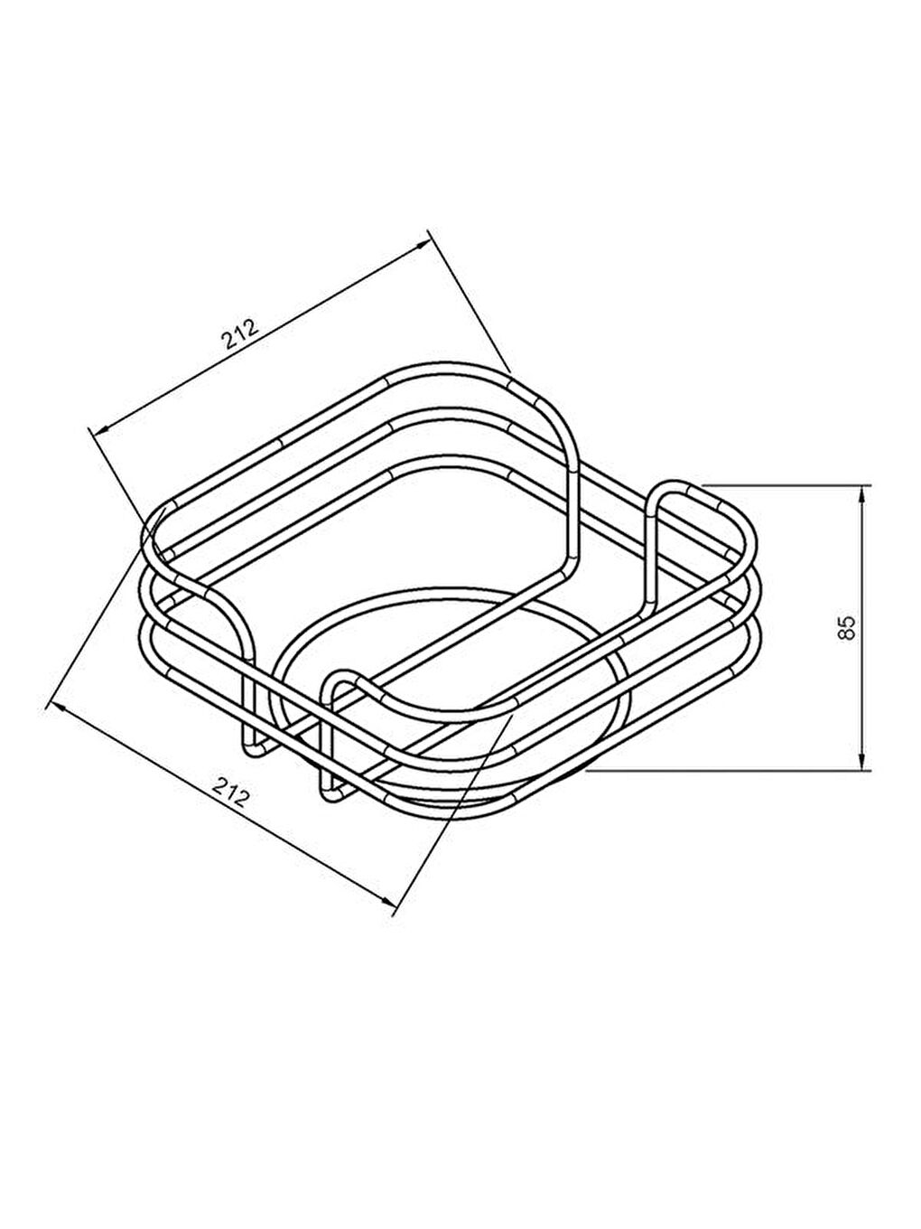 Gri MG322 Ekmek Sepeti - Siyah-2