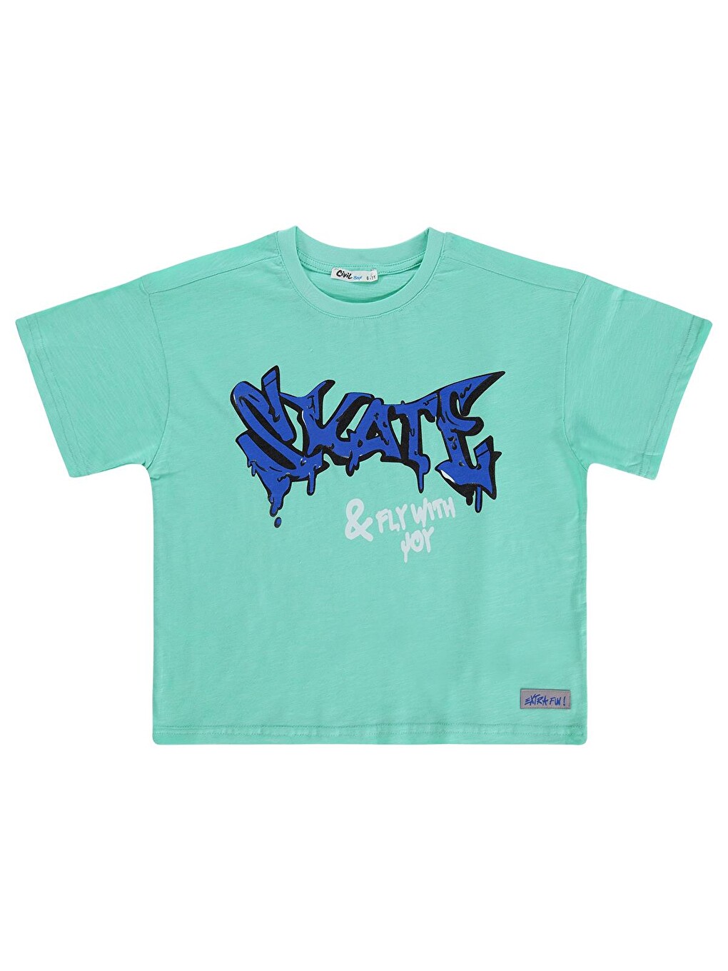 Boys Skate Baskılı 6-9 Yaş Tişört - Yeşil