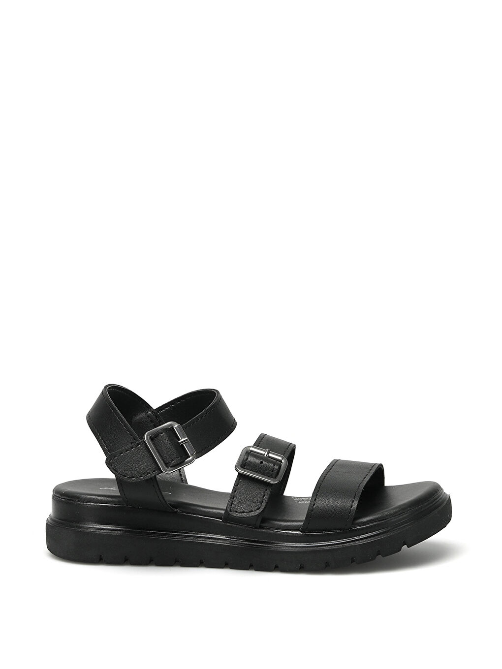 CS22065 2FX Siyah Kadın Kalın Taban Sandalet