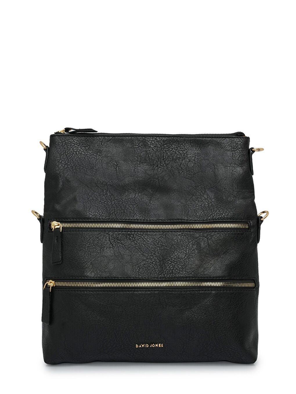 Siyah Kapaklı Fermuar Detaylı Çapraz Askılı Çanta DJ260-5