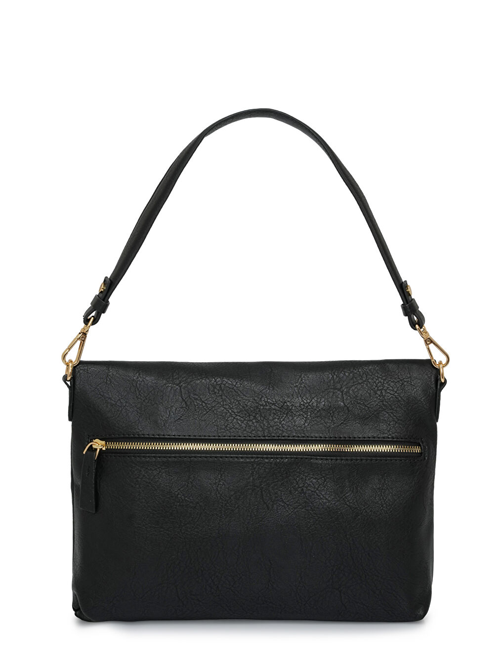 Siyah Kapaklı Fermuar Detaylı Çapraz Askılı Çanta DJ260-7