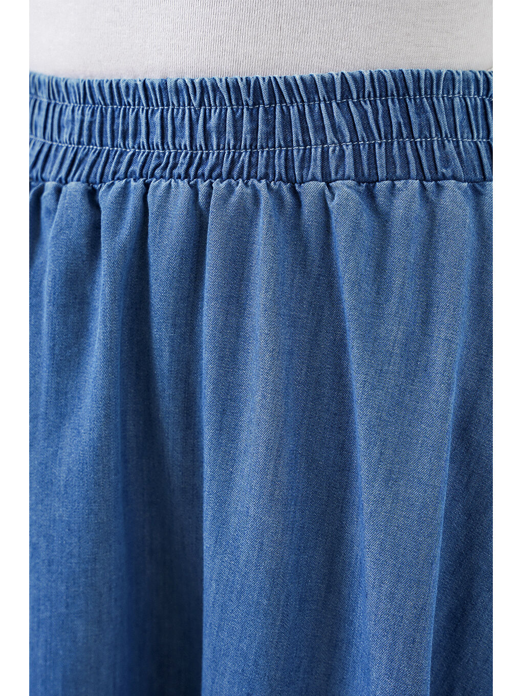 Kadın Uzun Jean Etek 8062 - Lacivert-4