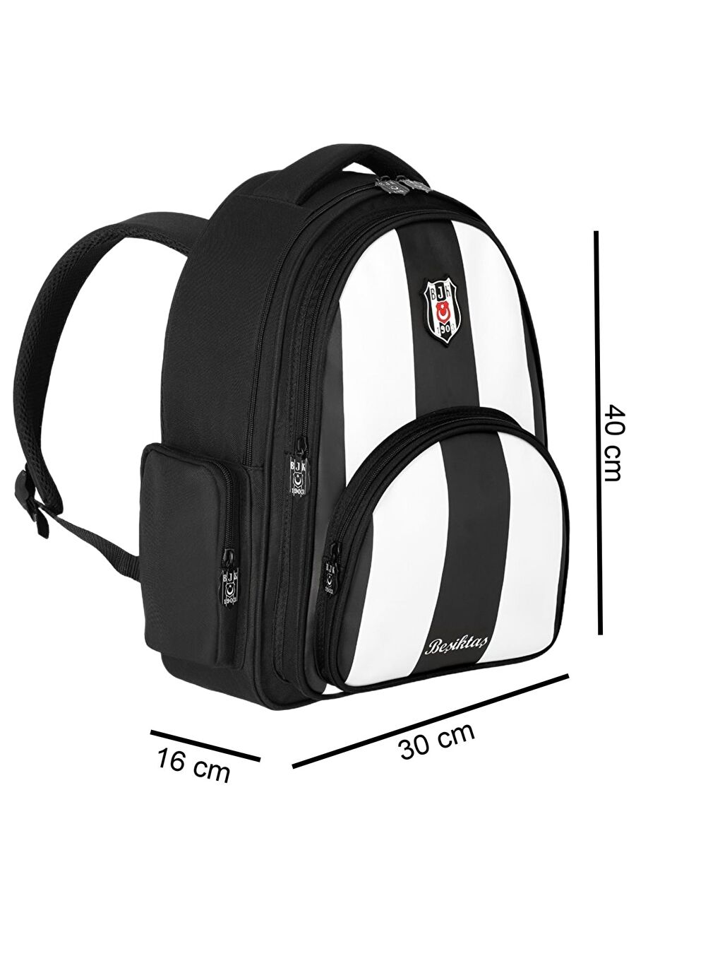 3 Bölmeli Çubuklu Suni Deri Okul Çantası + Beslenme Çantası-2