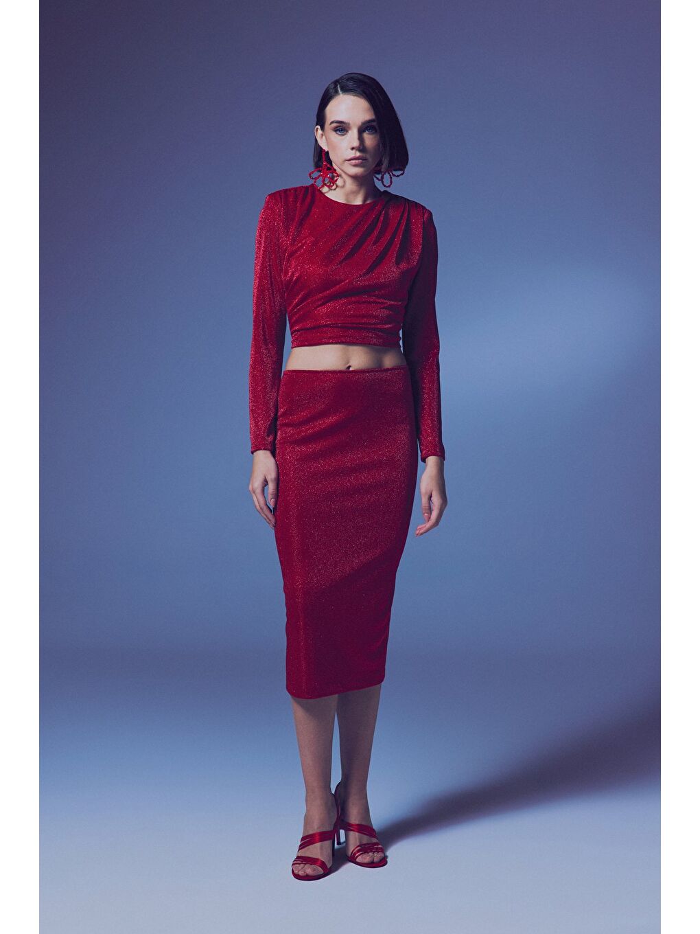 Parlak Kalem Etek - Kırmızı-1