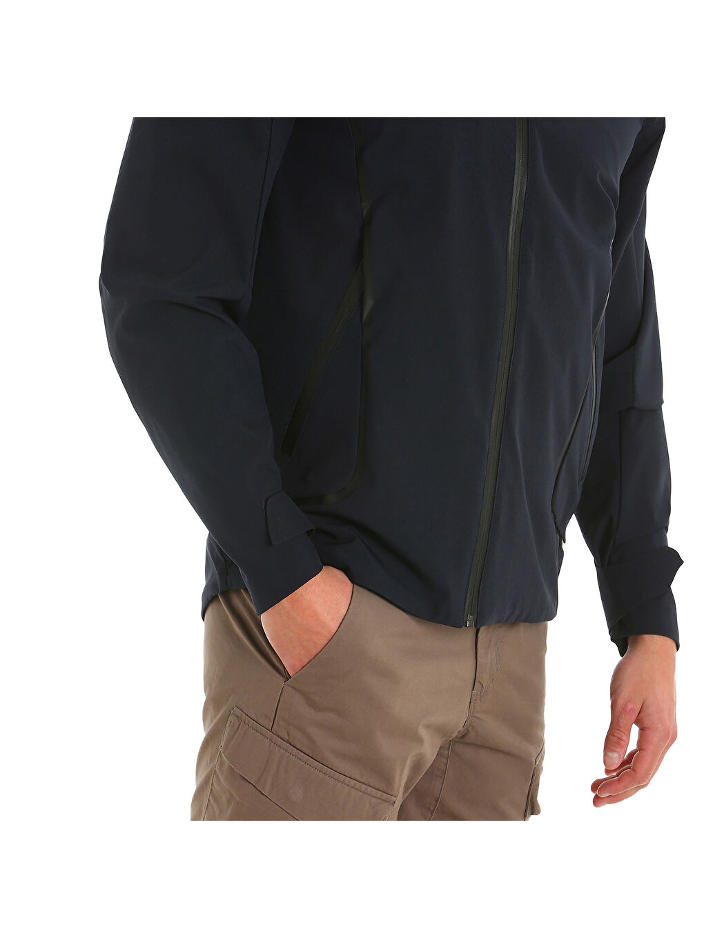 Lacivert Act Hooded Erkek Mavi Ceket Mont-4