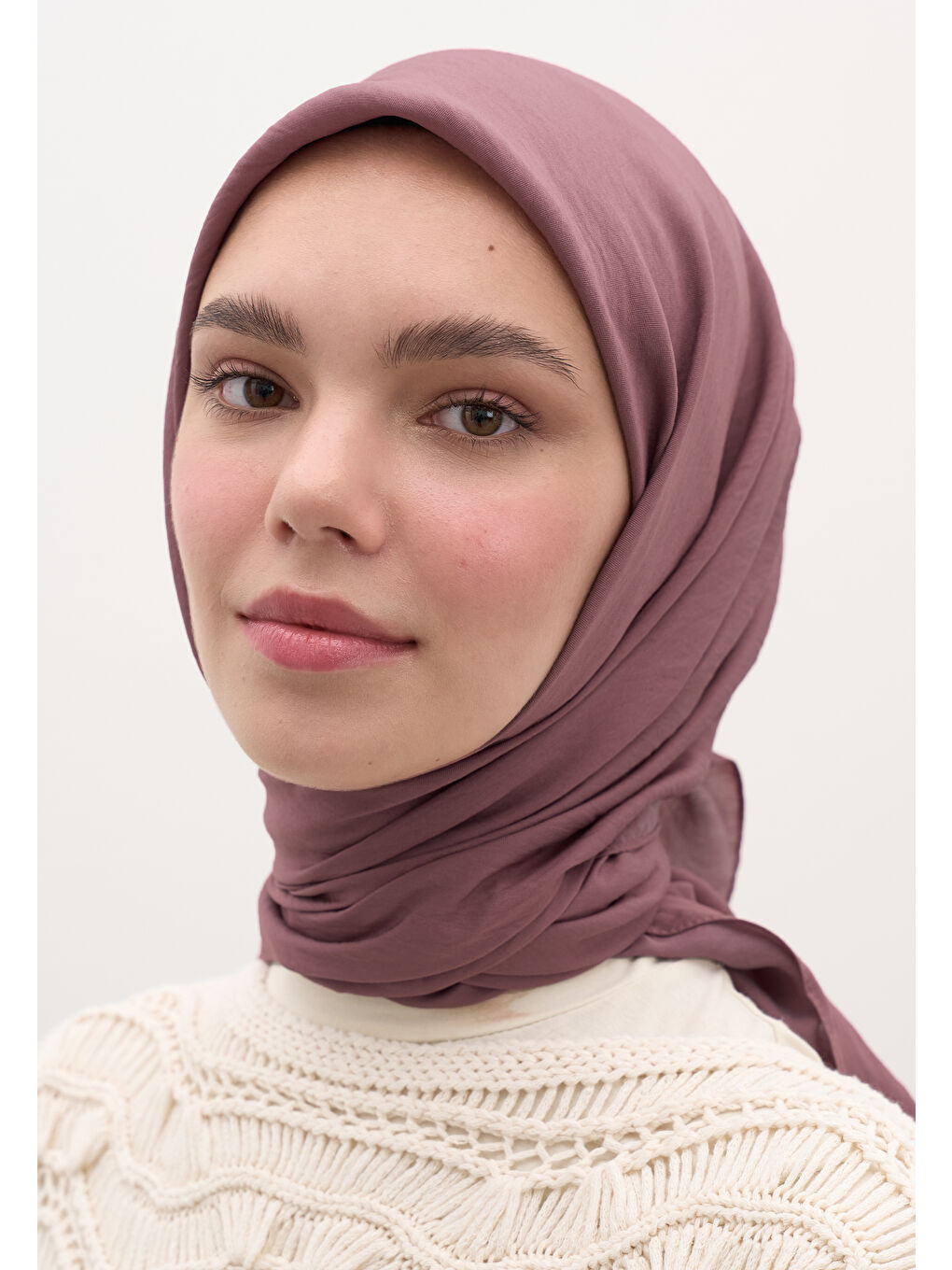 Pembe Pamuk Viskon Eşarp Gülkurusu-1