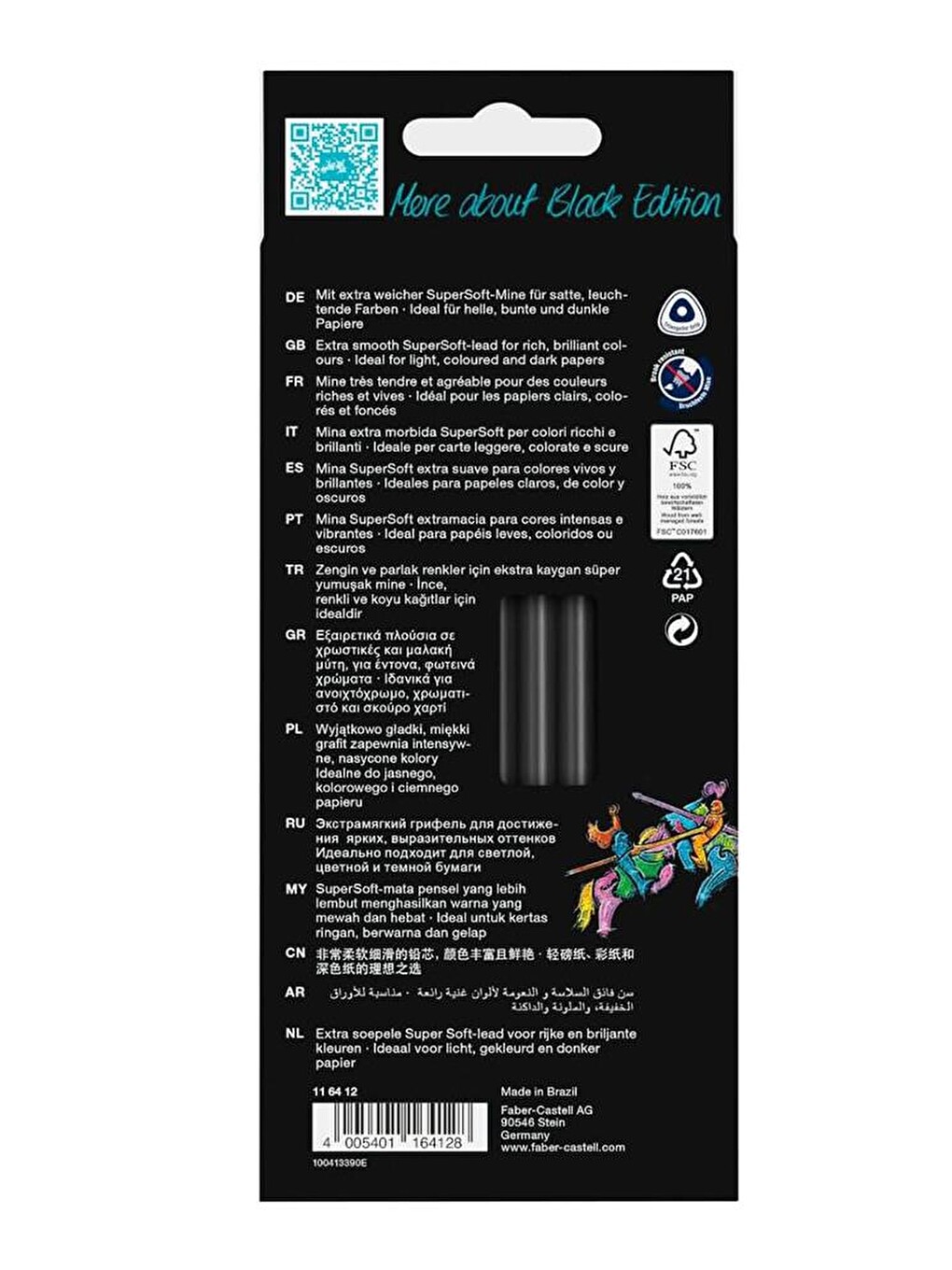 12 Renk Kuru Boya Black Edition 1 Paket 12 Li Kuruboya Tam Boy Karton Kutu-1