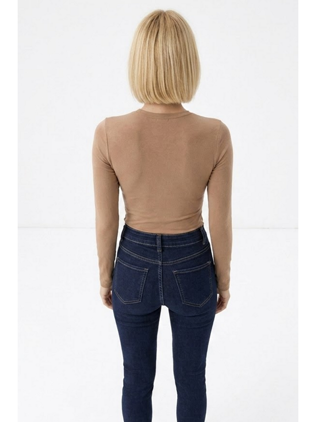 Kahverengi Kadın Günlük Fashion Dar Kahve Tişört-4