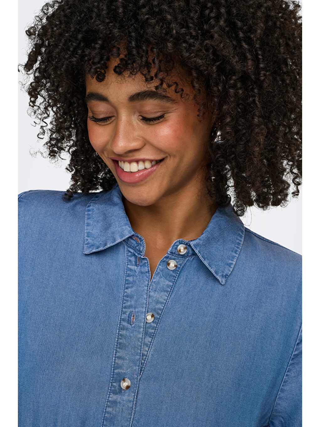 Mavi Onlcharis Regular Fit Bağlama Detaylı Midi Jean Elbise 15363971-4