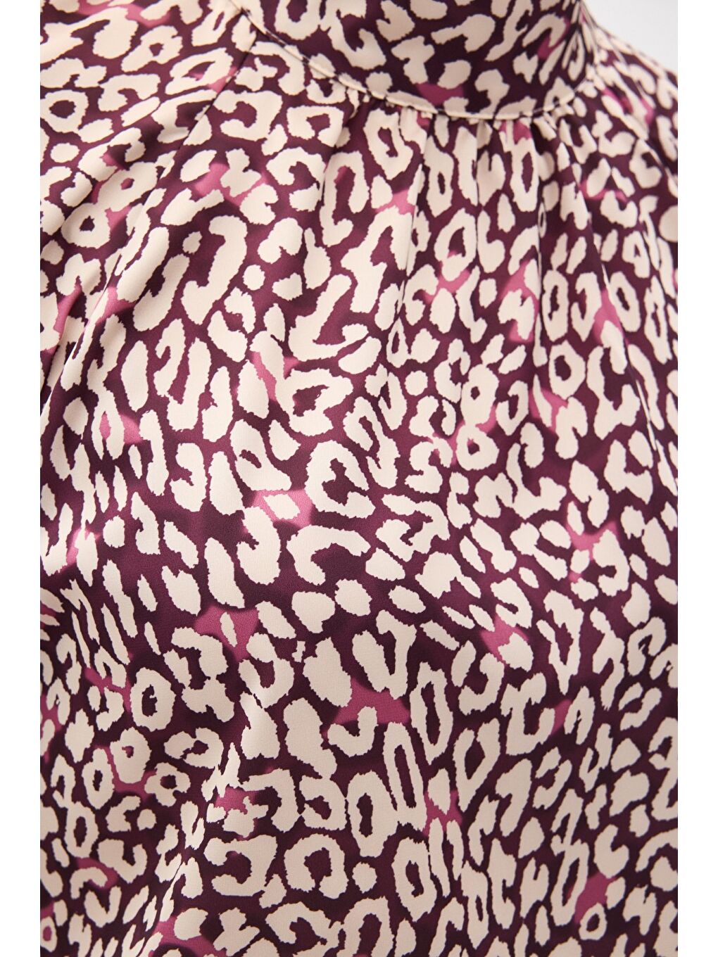 Desenli Bluz - Mürdüm-6