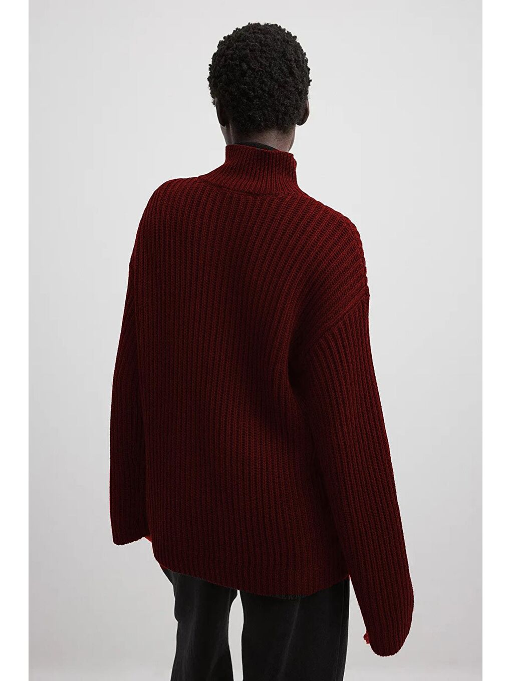 Bordo Fermuar Yaka Basic Kazak Mg1960-6