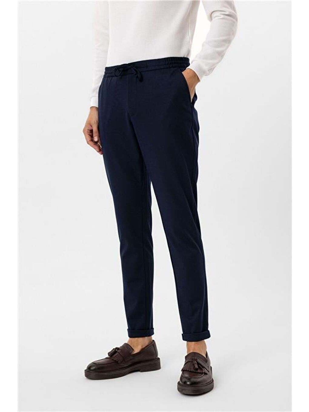 Lacivert Slim Düz Pantolon