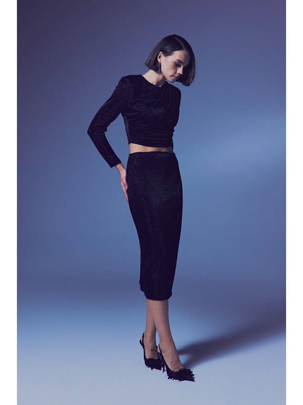 Parlak Kalem Etek - Siyah-1