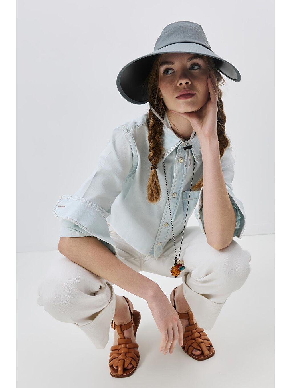 Vizor Plaj Şapkası Y25730-32 Gri-2