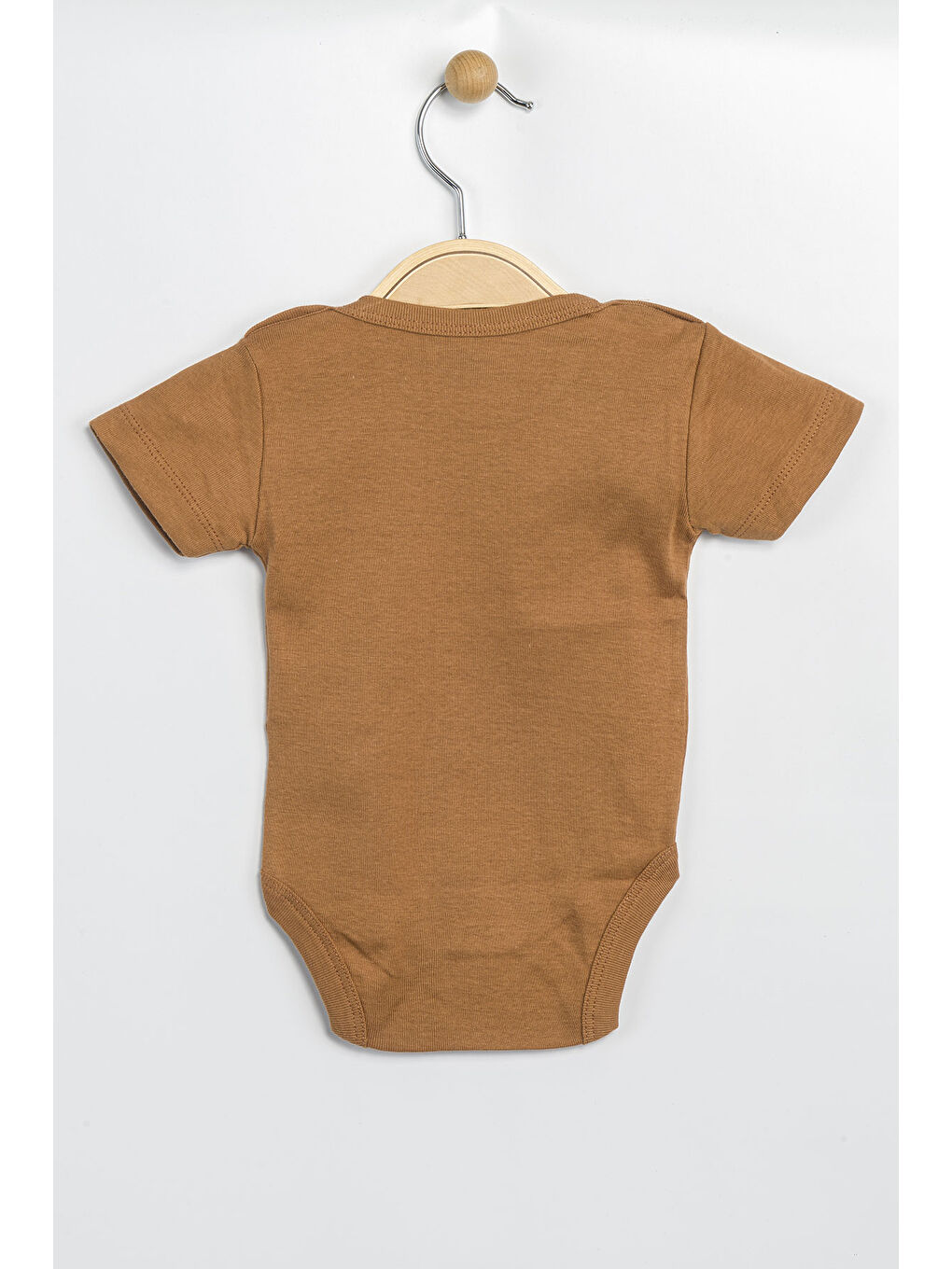 Kahverengi Erkek Kız Bebek Çıtçıtlı % 100 Pamuk Body & Zıbın-1