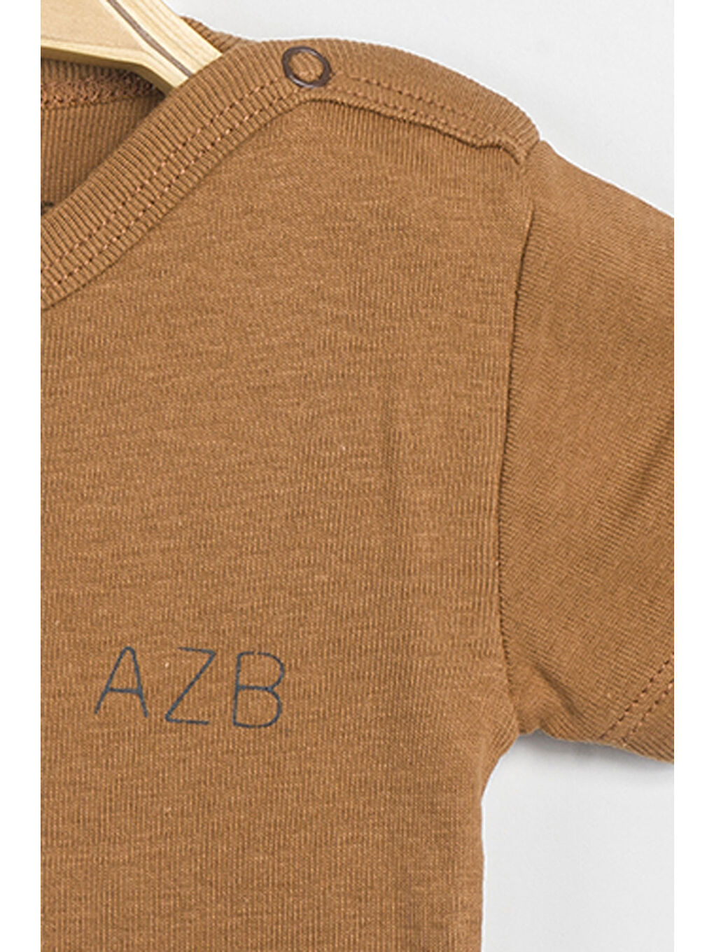 Kahverengi Erkek Kız Bebek Çıtçıtlı % 100 Pamuk Body & Zıbın-2