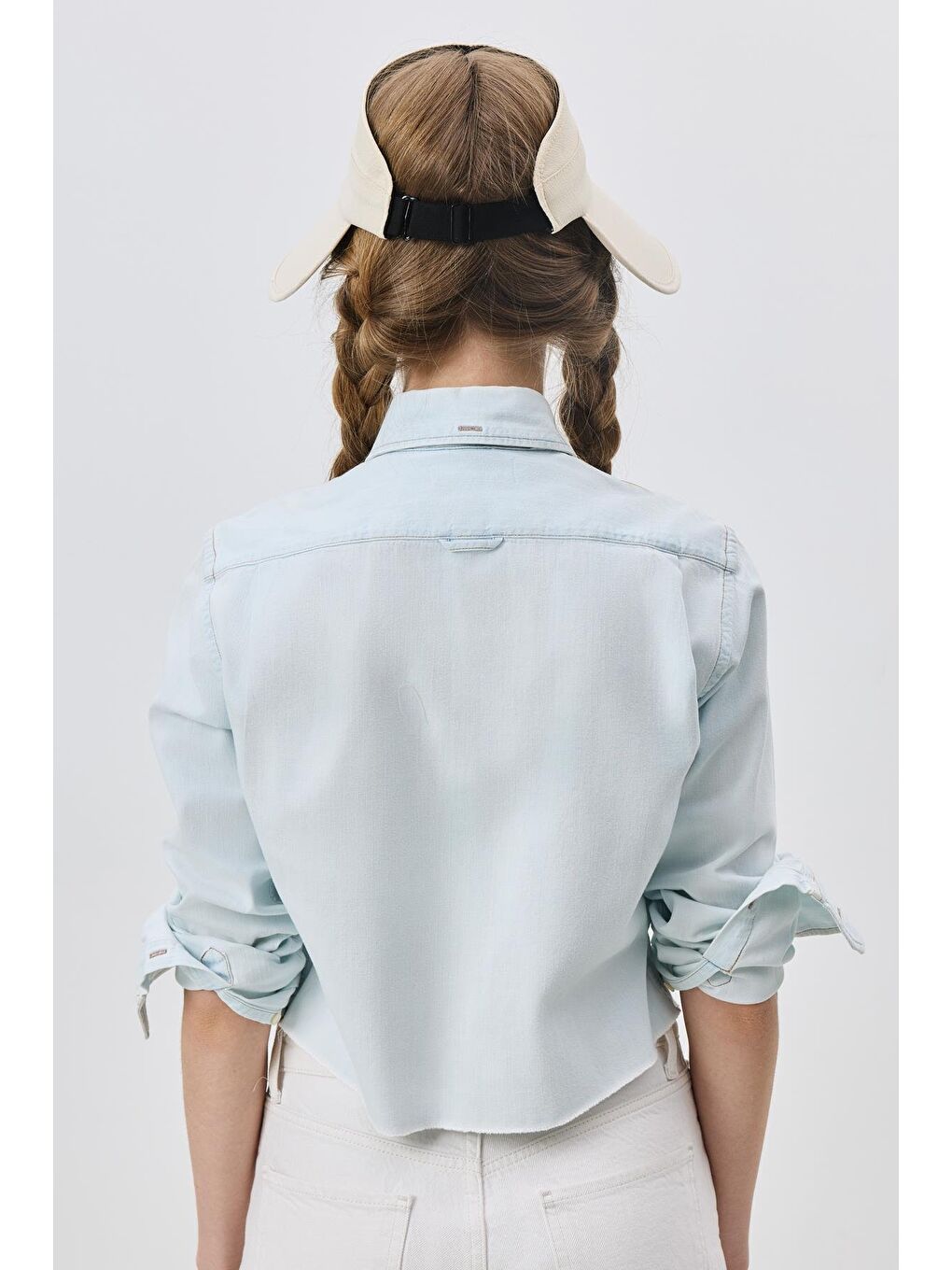 Ekru Vizor Plaj Şapkası Y25730-32 Krem-4