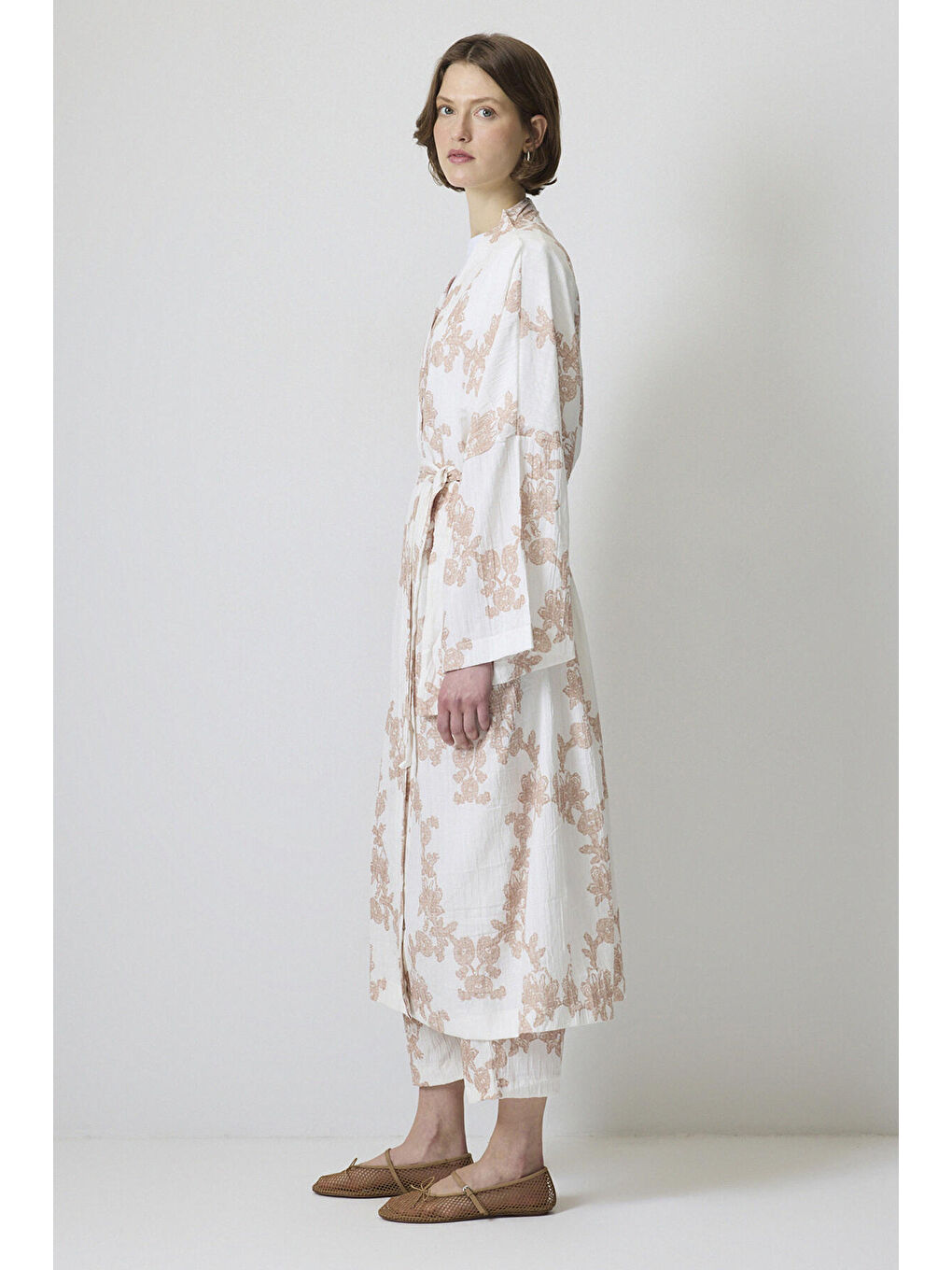 Siyah Desenli Kimono Pantolon Takım-2