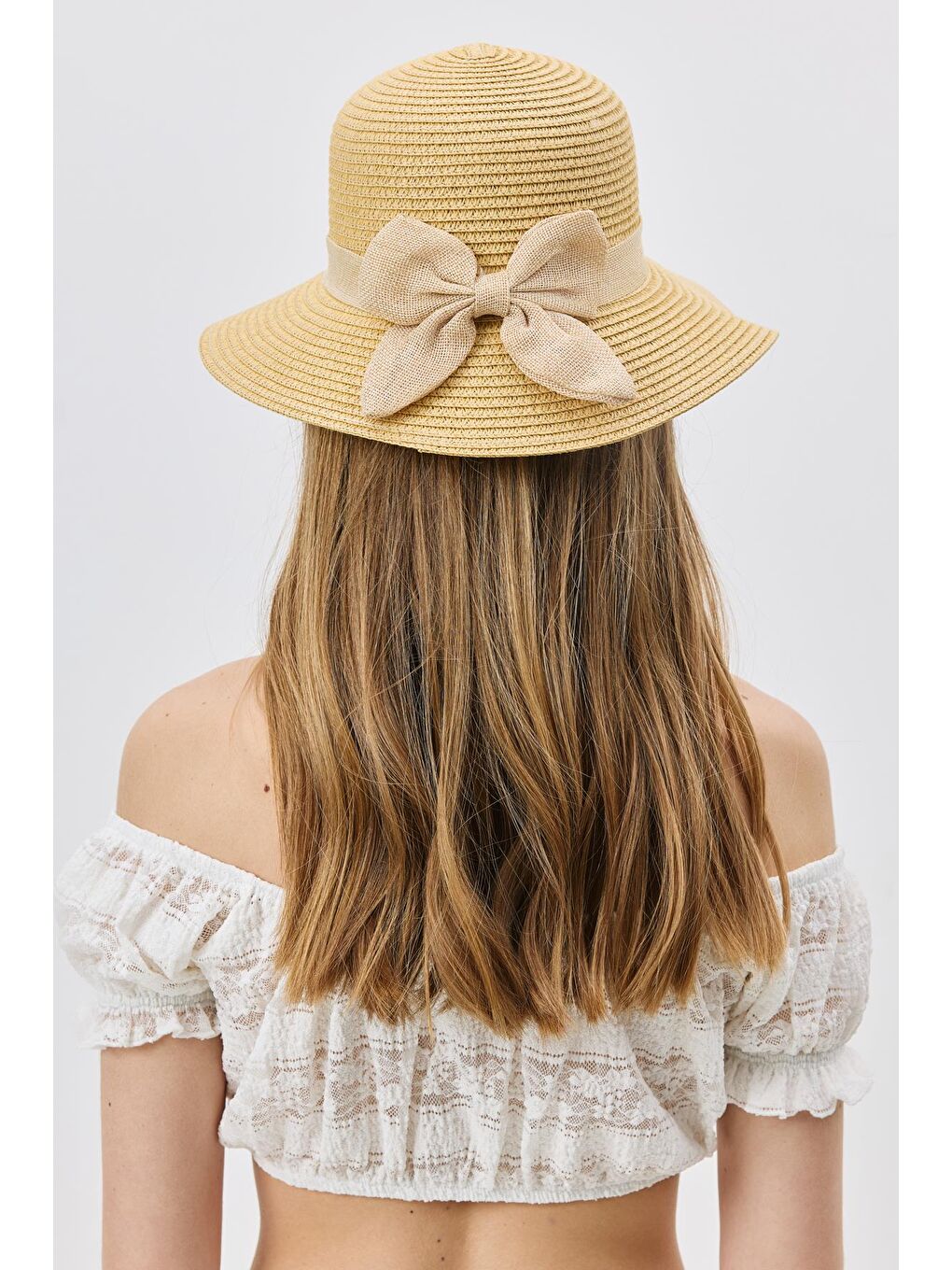 Hasır Plaj Şapkası Y25730-20 Orta Bej-2