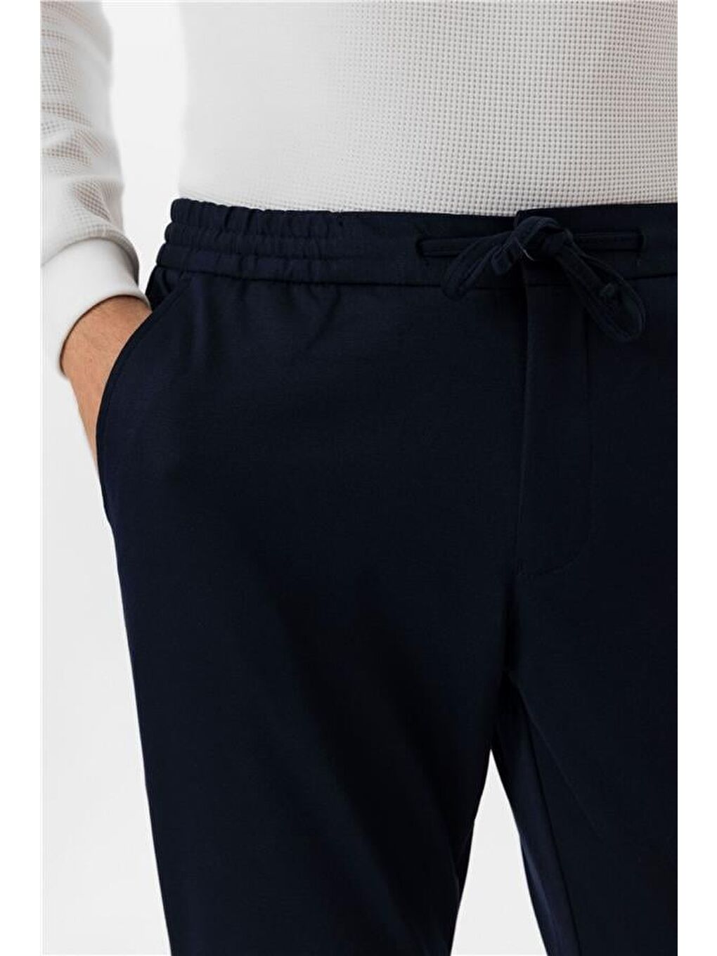 Lacivert Slim Düz Pantolon-3