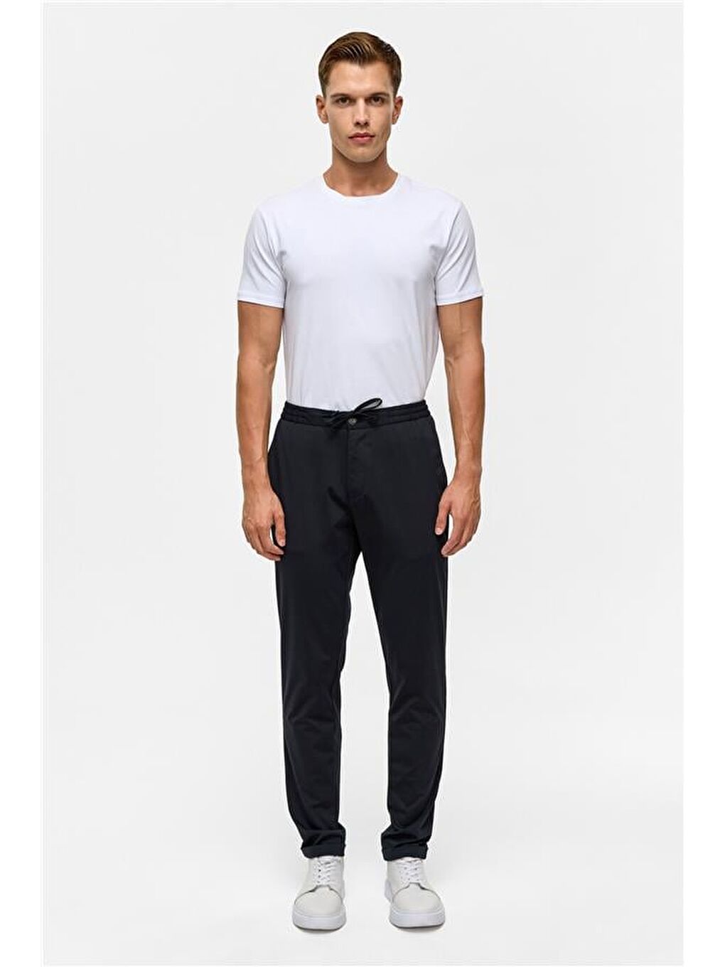 Lacivert Slim Armürlü Jogger Pantolon