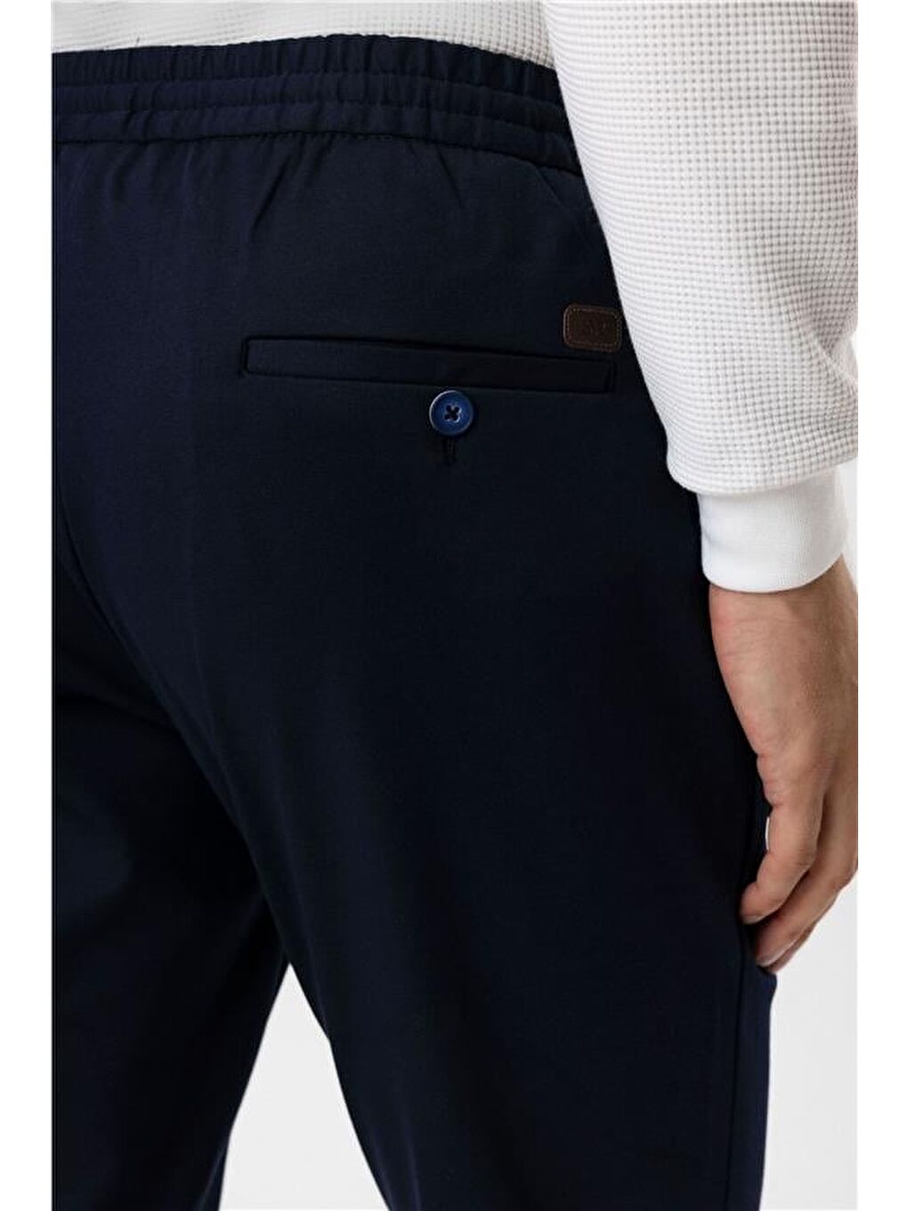 Lacivert Slim Düz Pantolon-4