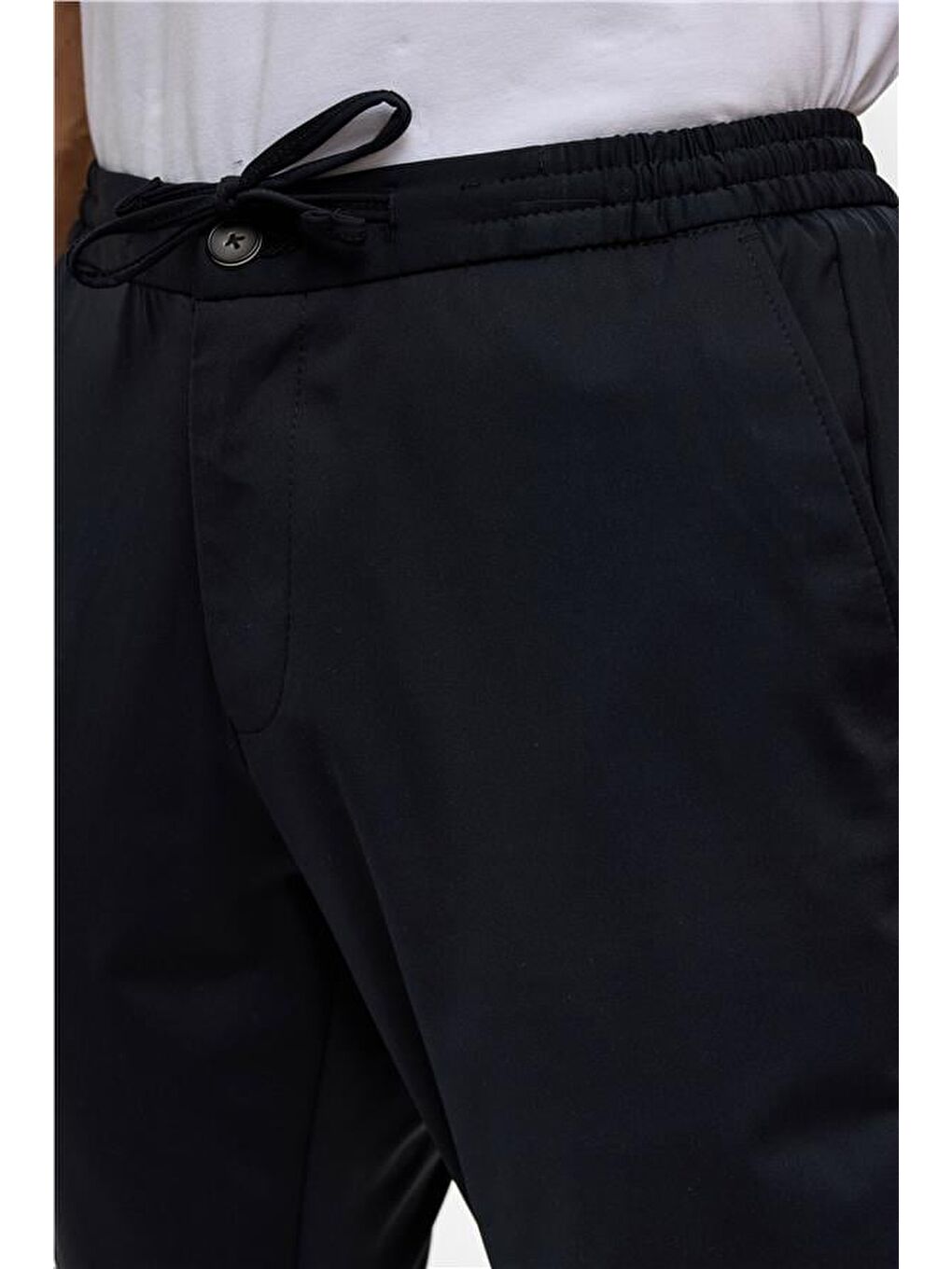 Lacivert Slim Armürlü Jogger Pantolon-3