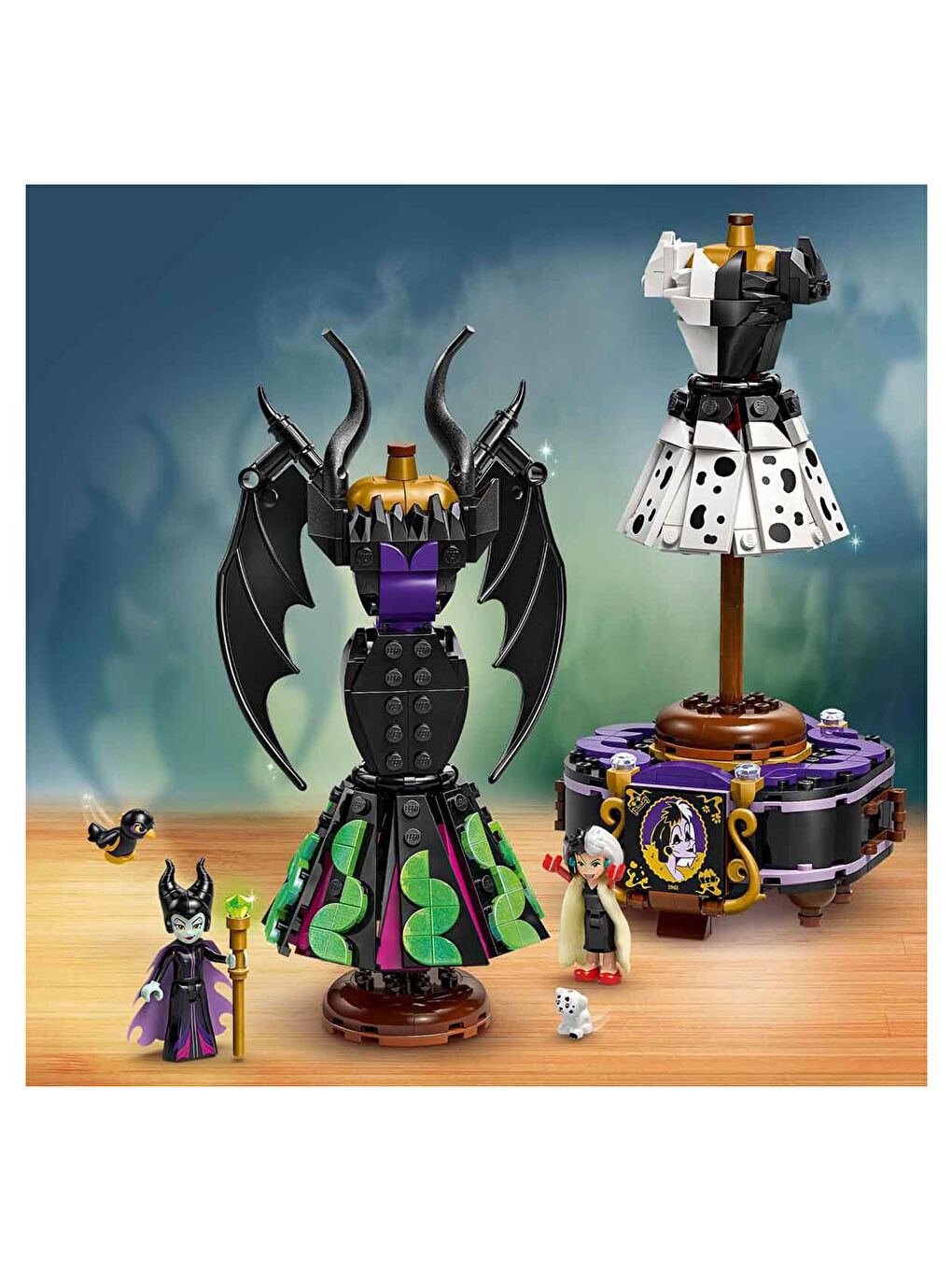 Disney Kötüleri Malefiz in ve Cruella De Vil in Elbiseleri 43262-3