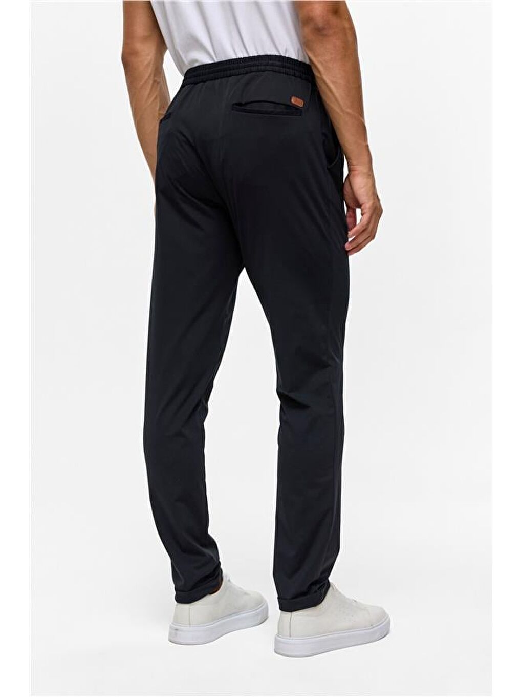 Lacivert Slim Armürlü Jogger Pantolon-4