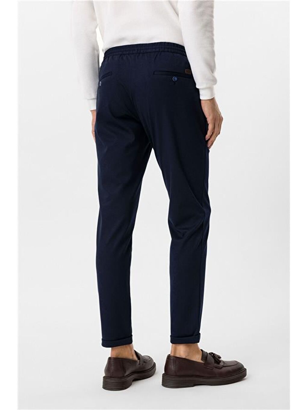 Lacivert Slim Düz Pantolon-5