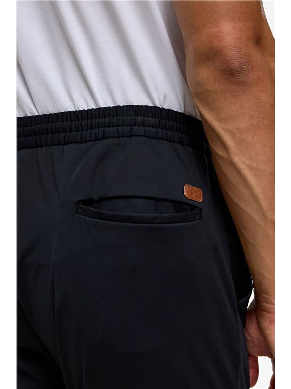 Lacivert Slim Armürlü Jogger Pantolon-5