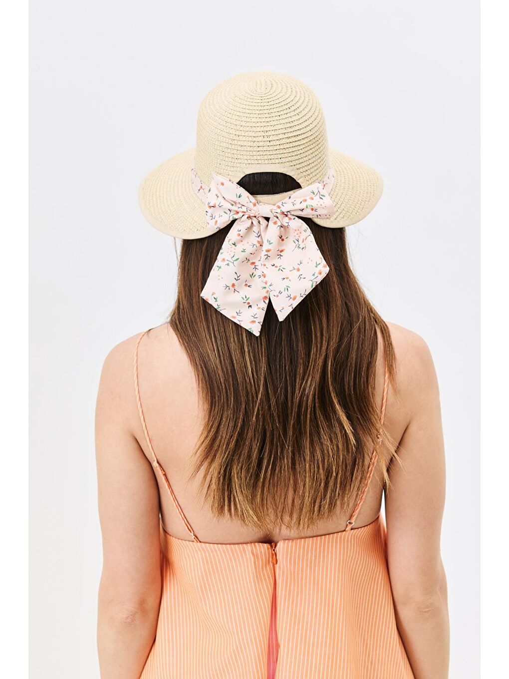 Siperli Hasır Plaj Şapkası Y25730-28 Bej-2