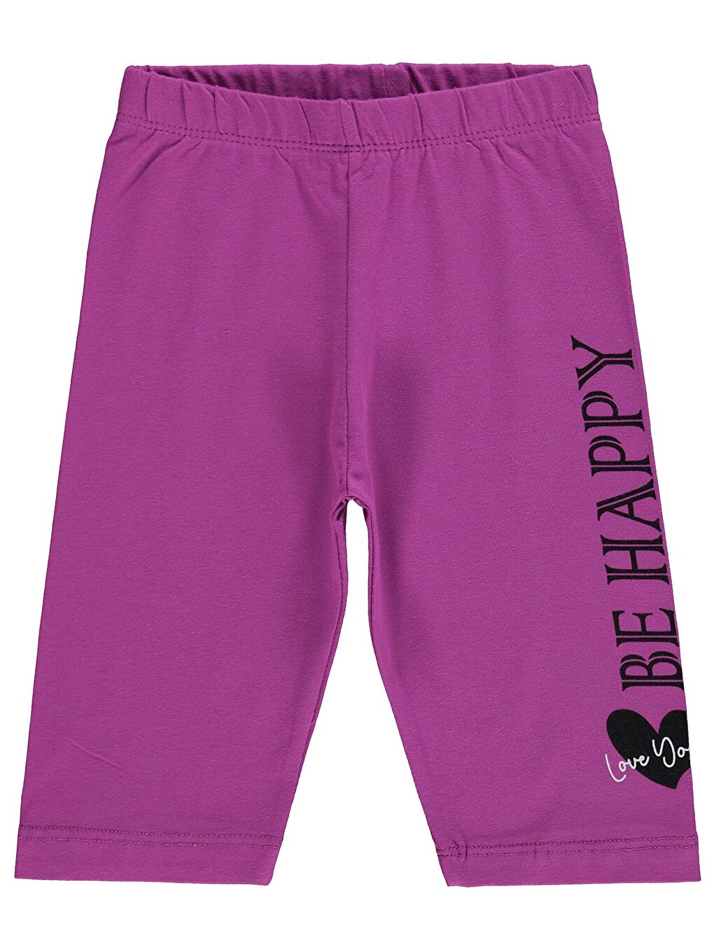 Mor Girls Be Happy Baskılı 2-5 Yaş Tayt - Lila